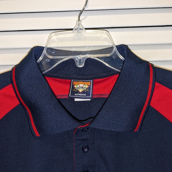 Cooperstown Dreams Park Men's LG Polo Shirt Blue Red Baseball Authentic MLB - Picture 5 of 10